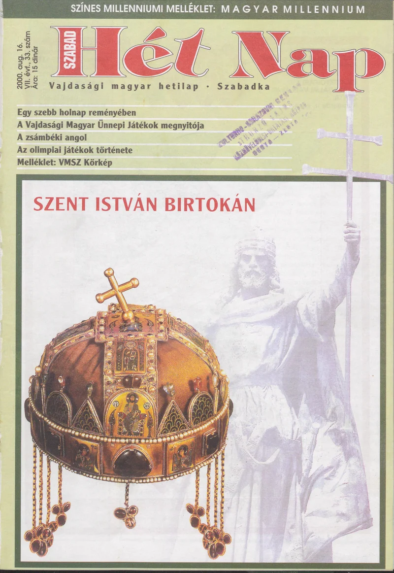 Szabad Hét Nap, 7. évf. 2000. augusztus 16. 33. sz.