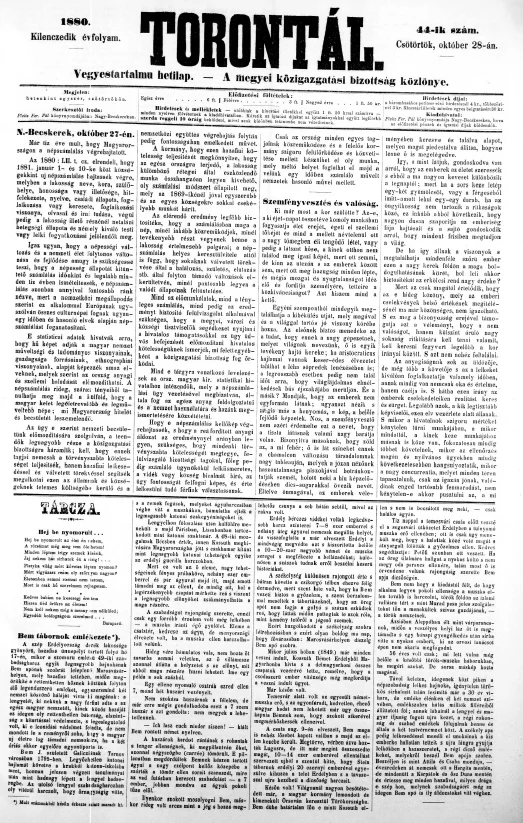 Torontál, 9. évf. 1880. október 28. 44. sz.
