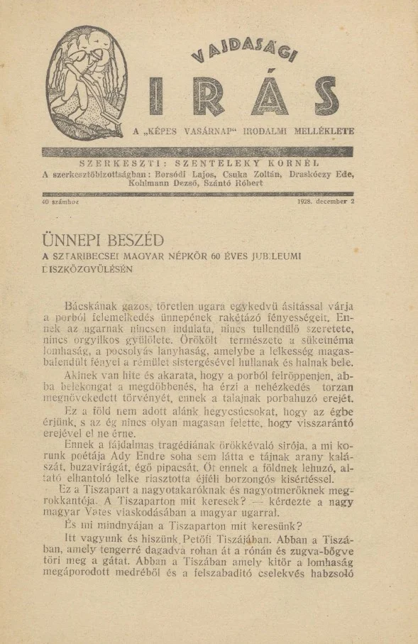 Vajdasági Írás, 1. évf. 1928. december 2. 40. sz. 321–352. oldal