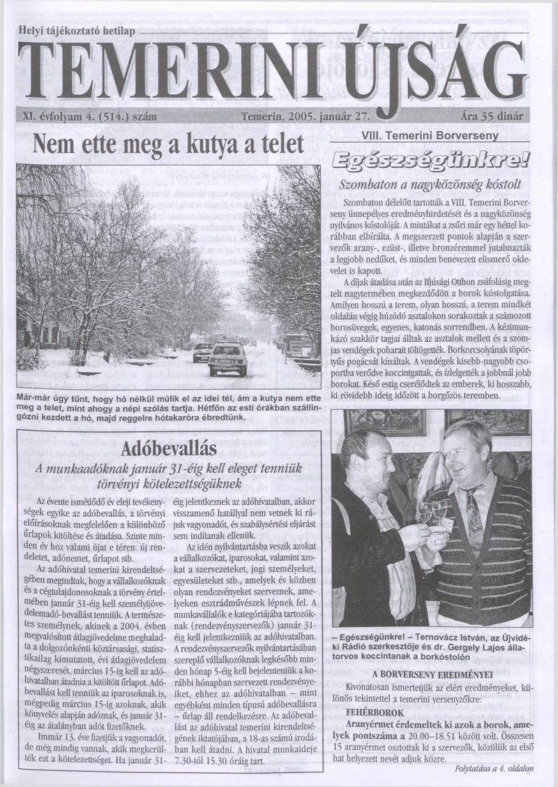 Temerini Újság, 11. évf. 2005. január 27. 4. sz.