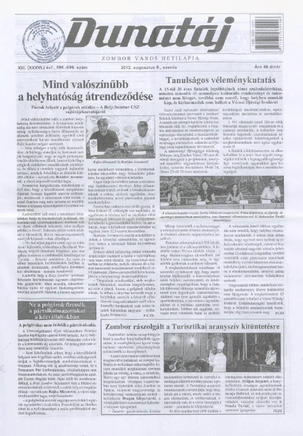 Dunatáj, 14. évf. 2012. augusztus 8. 696–699. sz.