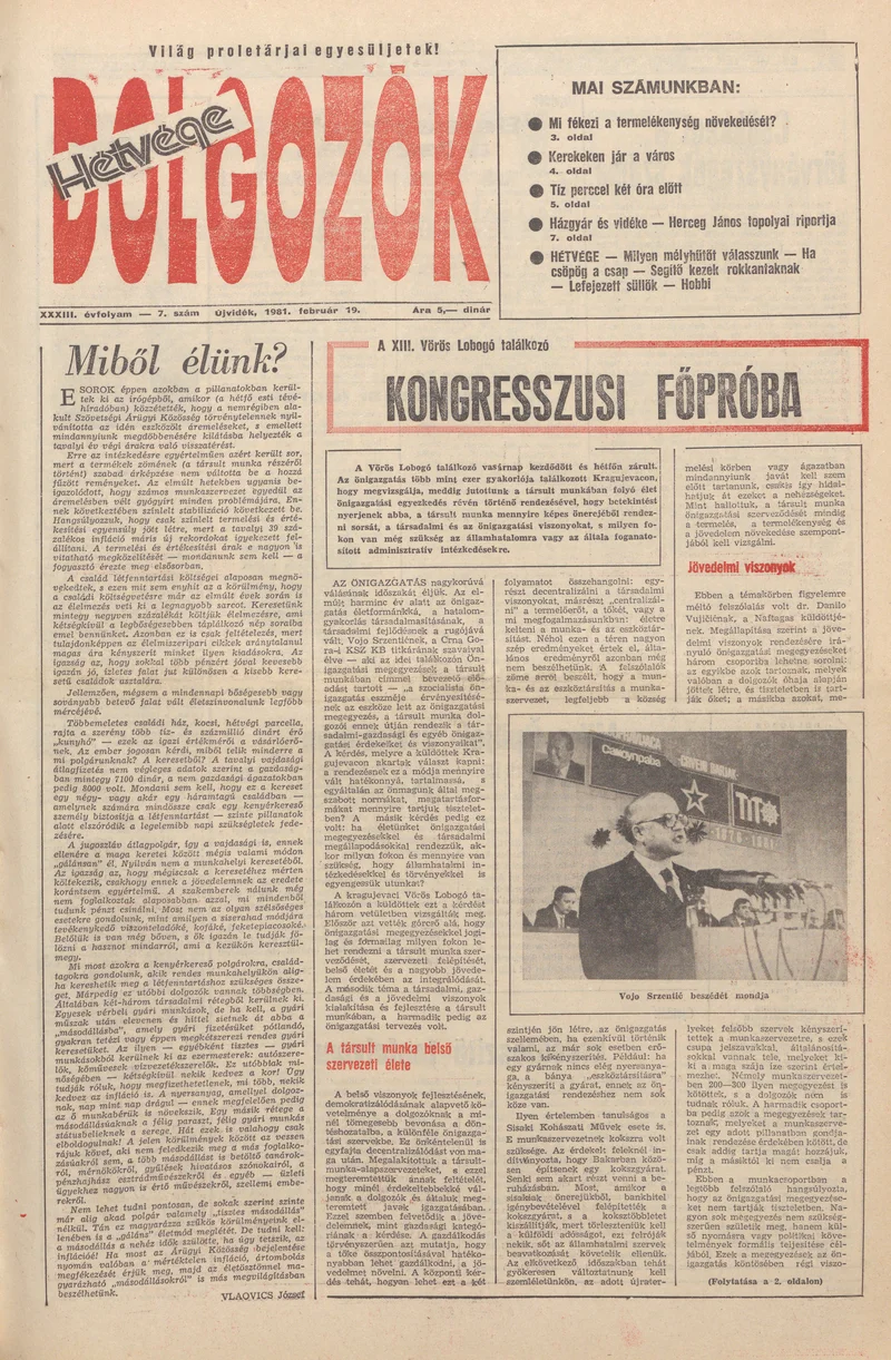 Dolgozók, 35. évf. 1981. február 19. 7. sz.