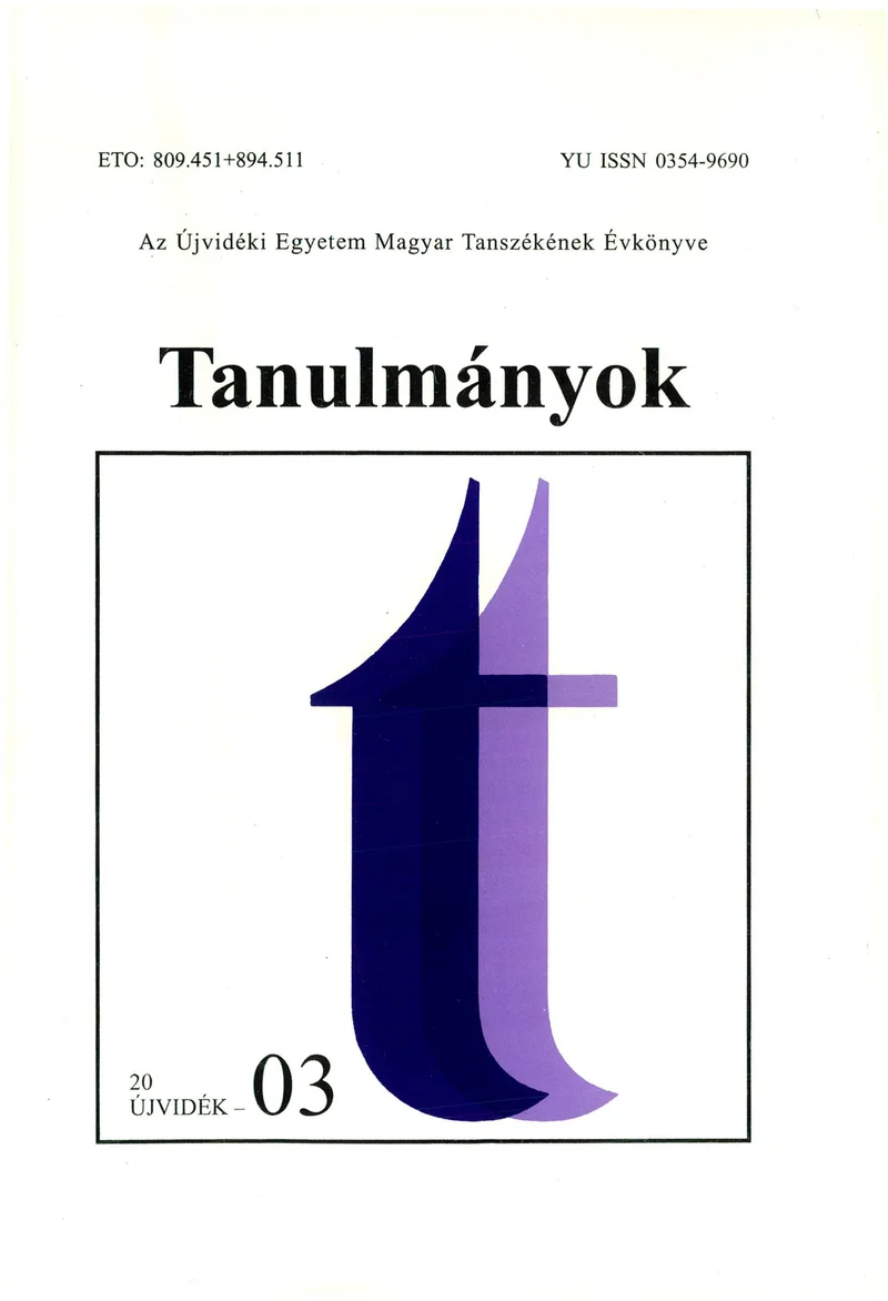 Tanulmányok, 33. évf. 2003. 36. sz. 1–197. oldal