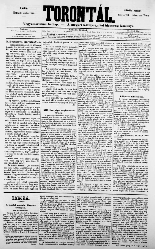 Torontál, 7. évf. 1878. március 7. 10. sz.