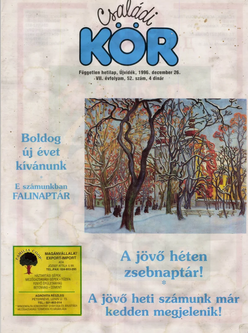 Családi Kör, 7. évf. 1996. december 26. 52. sz.