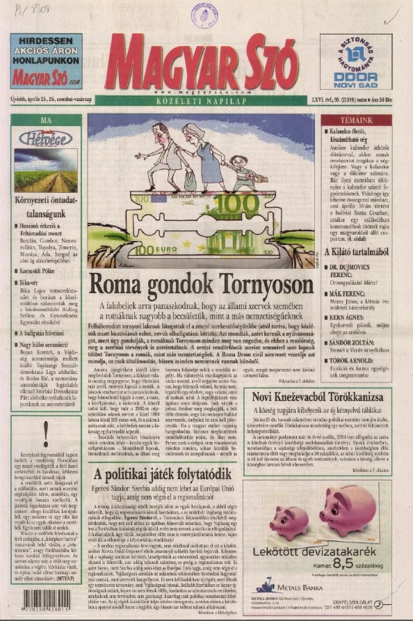 Magyar Szó, 66. évf. 2009. április 25. – 26. 95. sz. 1–48. oldal