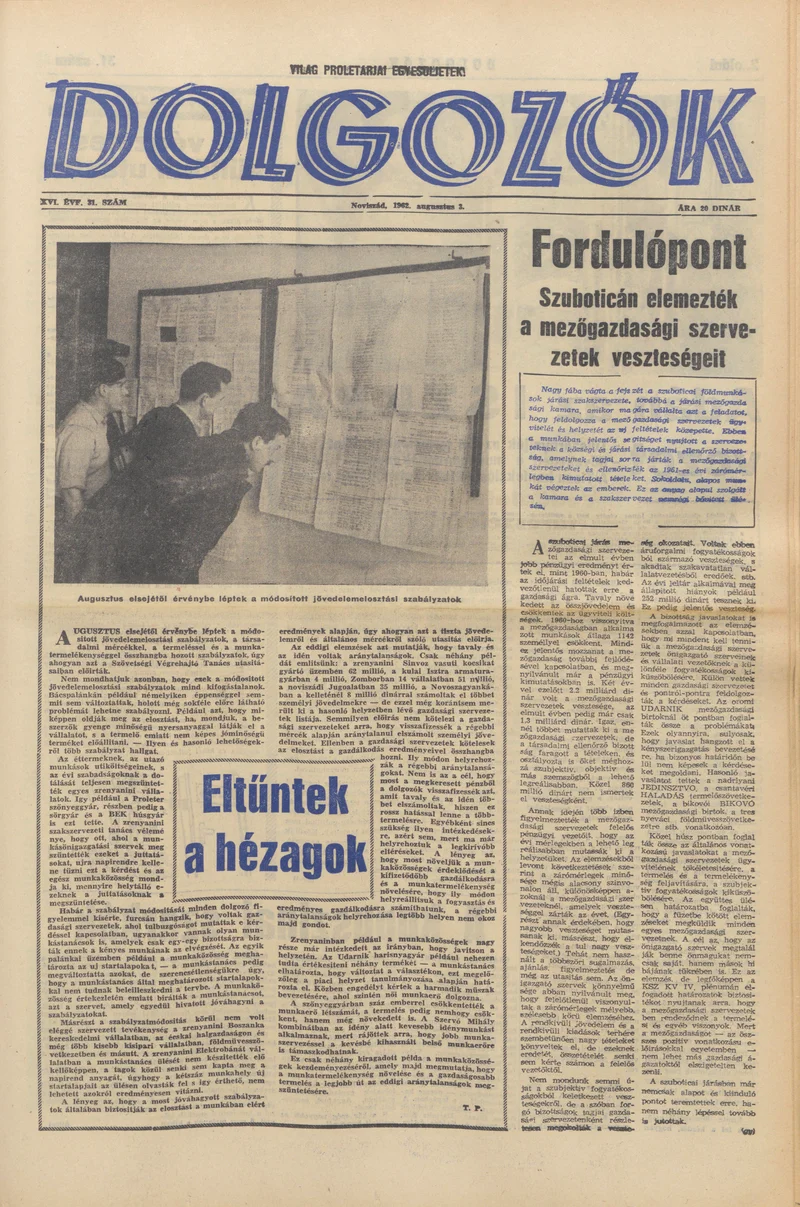 Dolgozók, 16. évf. 1962. augusztus 3. 31. sz.
