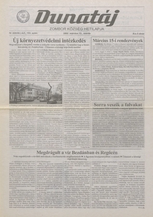 Dunatáj, 4. évf. 2002. március 13. 153. sz.