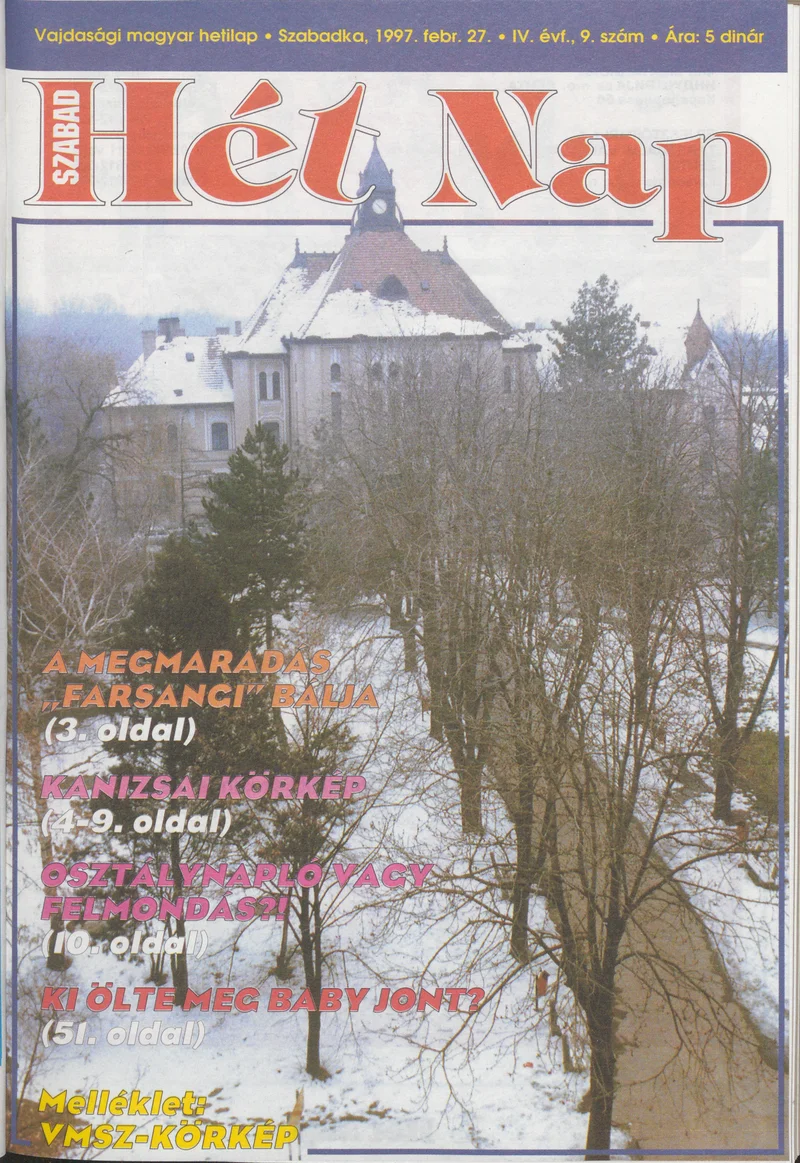 Szabad Hét Nap, 4. évf. 1997. február 27. 9. sz.