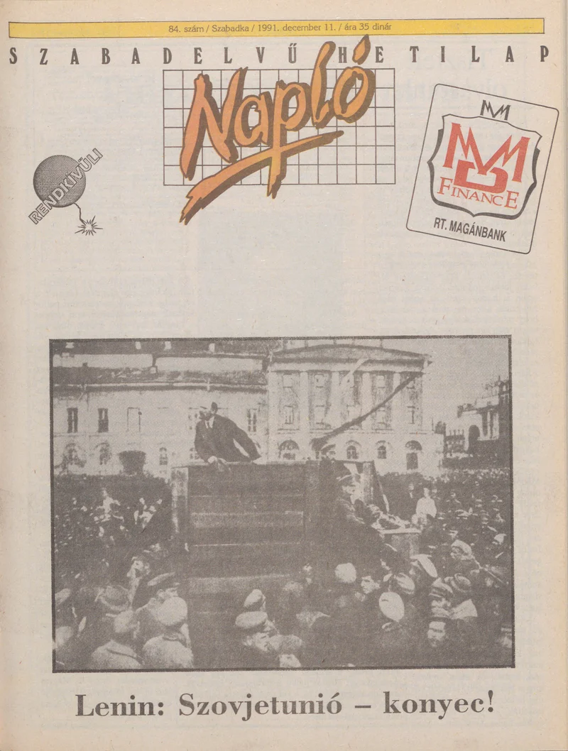 Napló - Szabadelvű hetilap, 2. évf. 1991. december 11. 84. sz.
