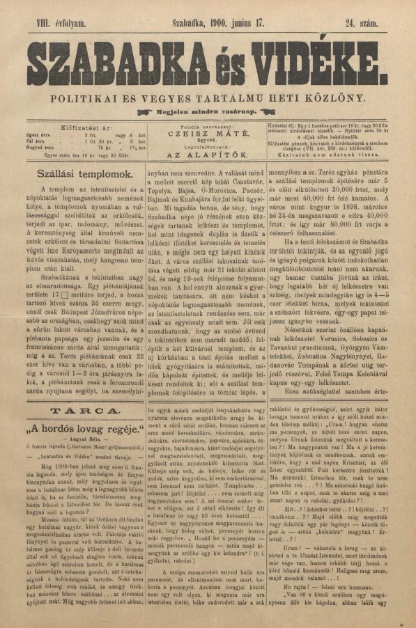 Szabadka és vidéke II, 8. évf. 1900. június 17. 24. sz.