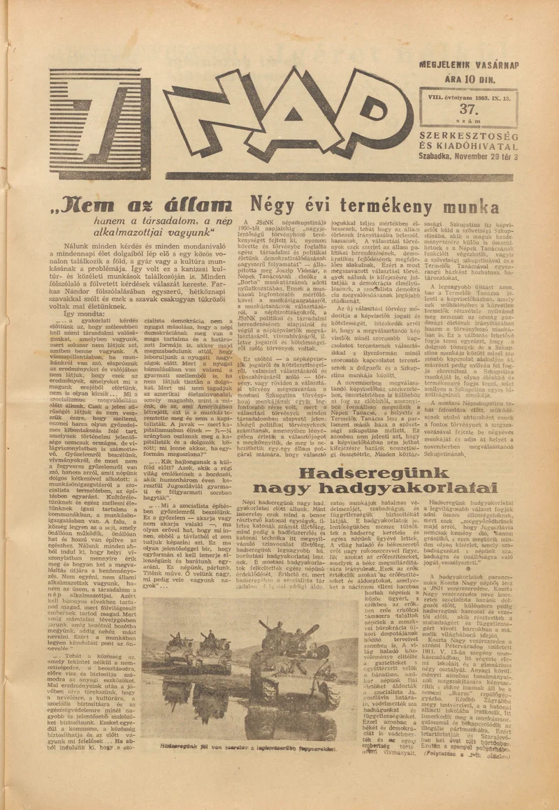 7 Nap, 8. évf. 1953. augusztus 13. 37. sz. 1–16. oldal