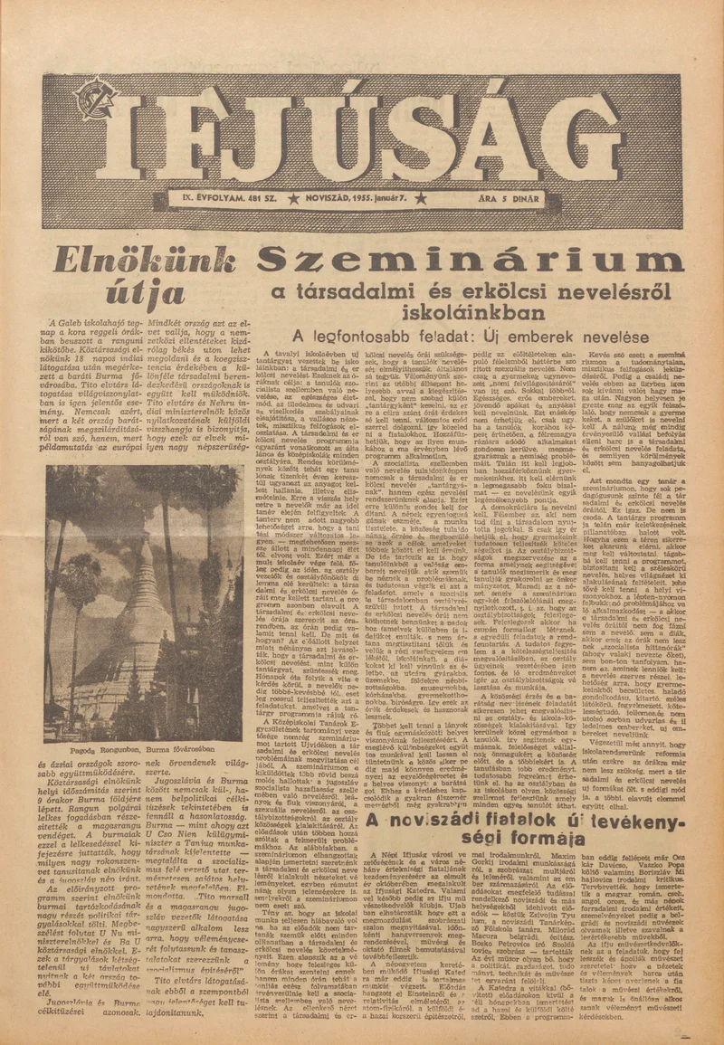 Ifjúság, 11. évf. 1955. január 7. 481. sz.