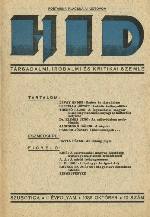 Híd, 2. évf. 1935. október. 10. sz. 1–32. oldal