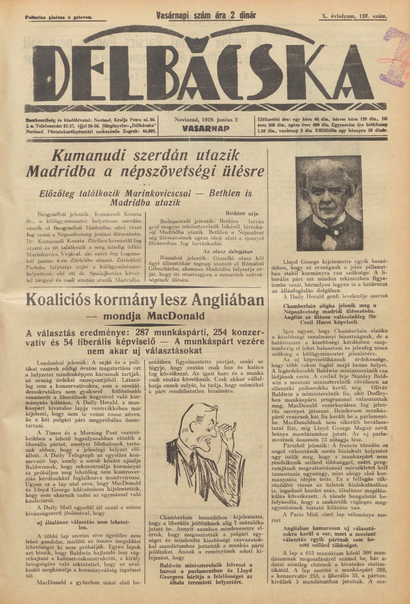 Délbácska, 10. évf. 1929. június 2. 127. sz.