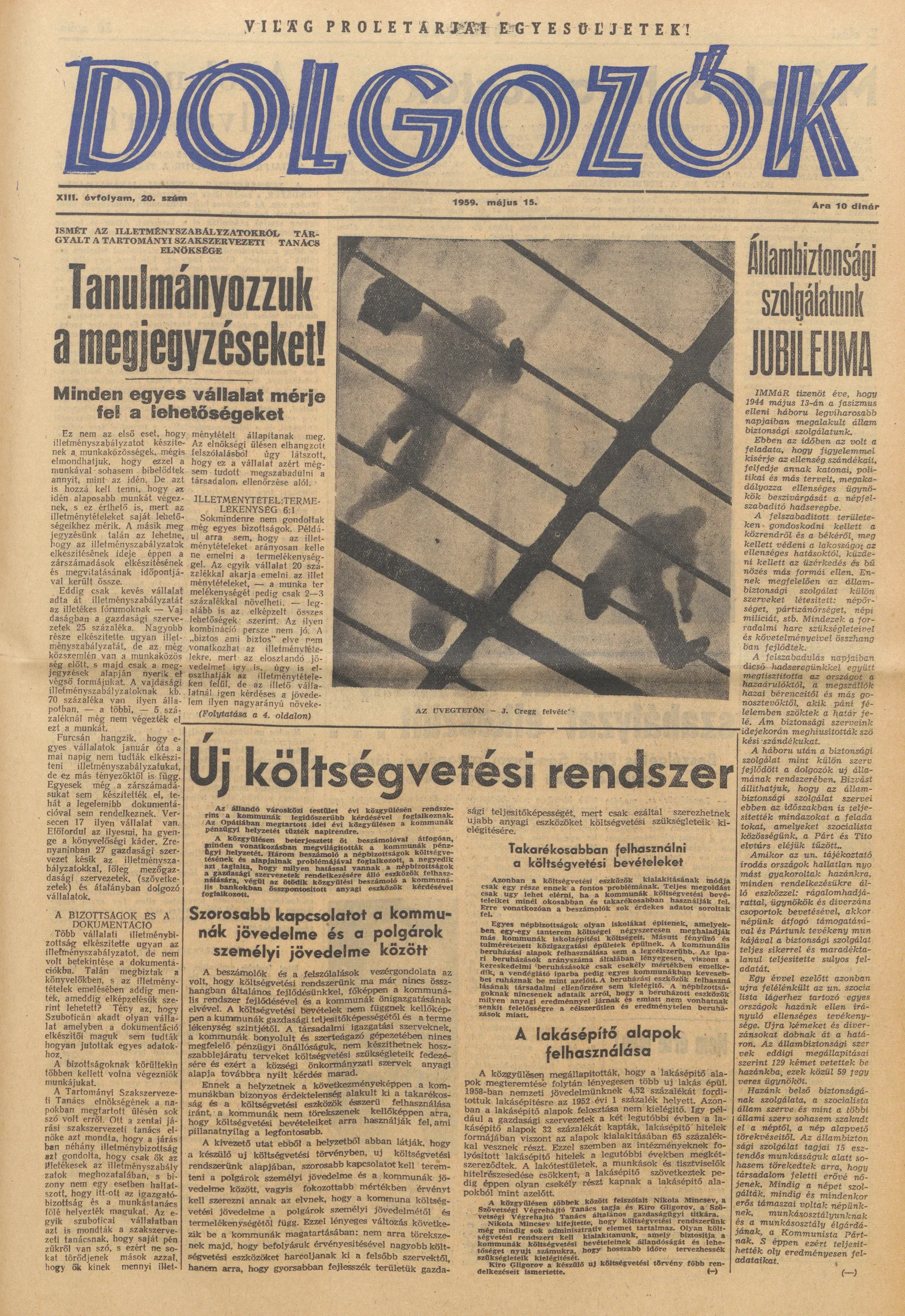 Dolgozók, 13. évf. 1959. május 15. 20. sz.