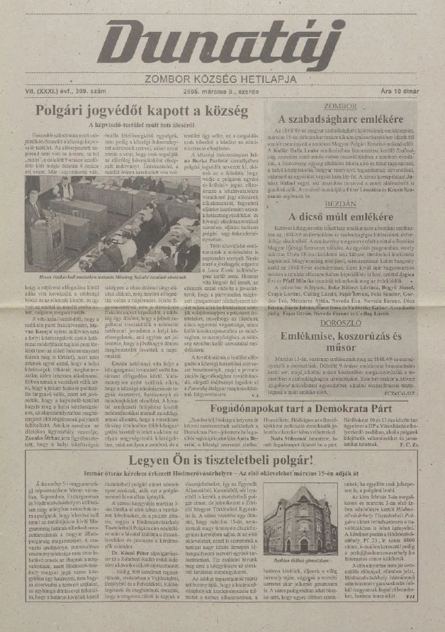 Dunatáj, 7. évf. 2005. március 9. 309. sz.