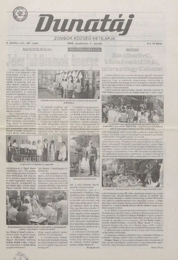 Dunatáj, 10. évf. 2008. szeptember 3. 491. sz.