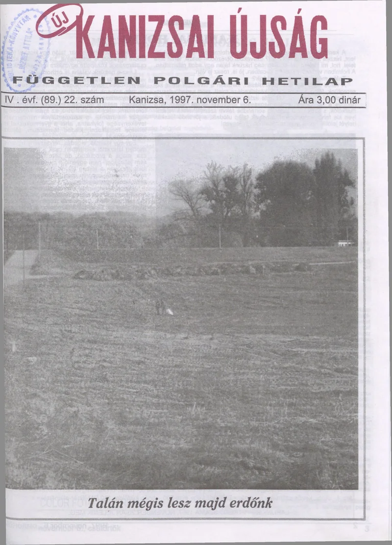 Új Kanizsai Újság, 4. évf. 1997. november 6. 22. sz.
