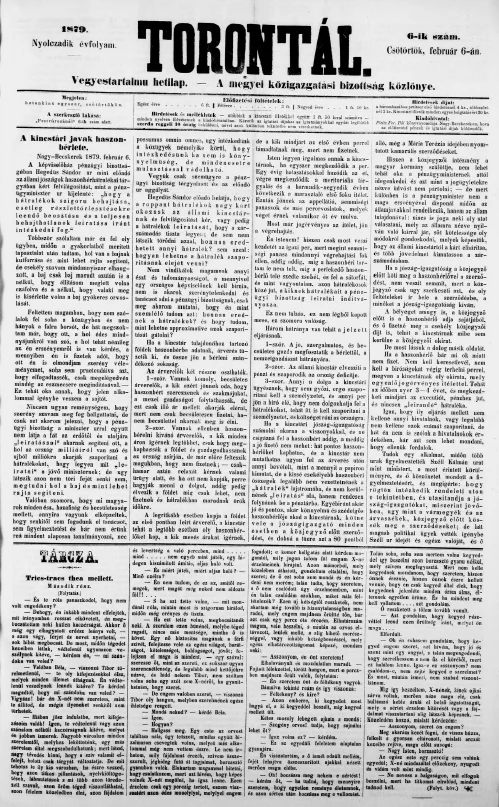 Torontál, 8. évf. 1879. február 6. 6. sz.