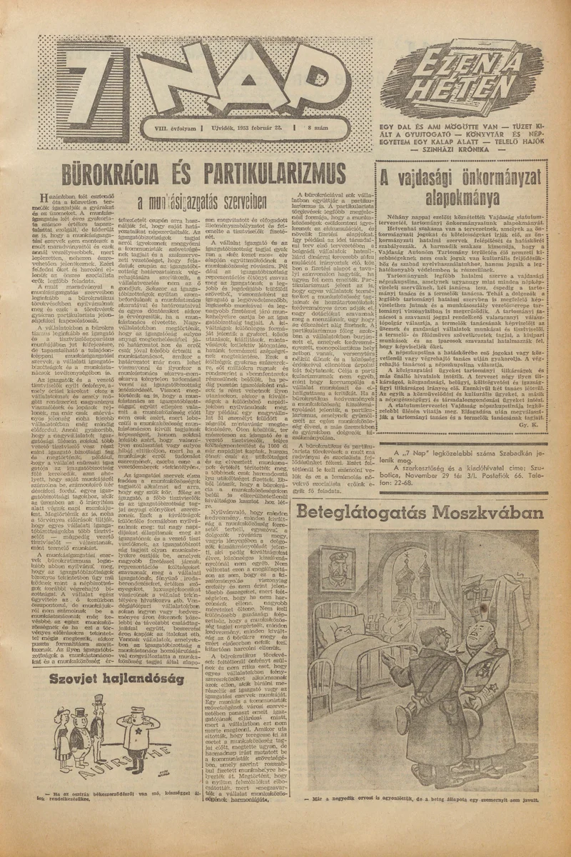 7 Nap, 8. évf. 1953. február 20. 8. sz. 1–12. oldal