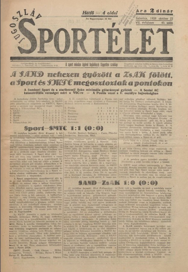 Jugoszláv sportélet, 7. évf. 1928. október 22. 40. sz.