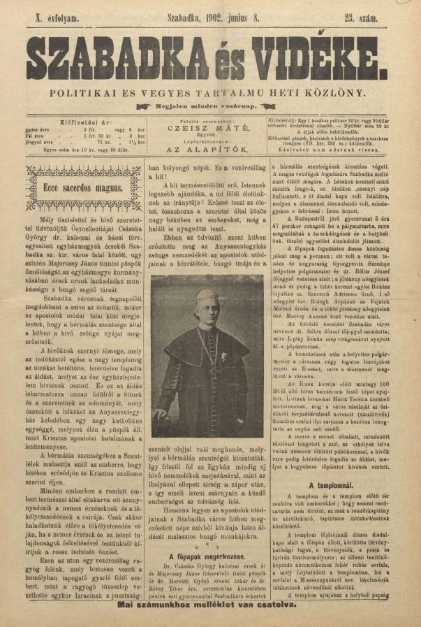 Szabadka és vidéke II, 10. évf. 1902. június 8. 23. sz.