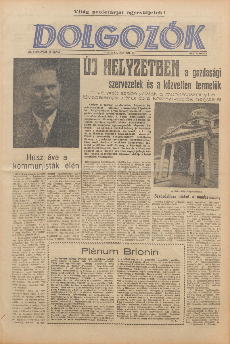 Dolgozók, 11. évf. 1957. december 14. 50. sz.