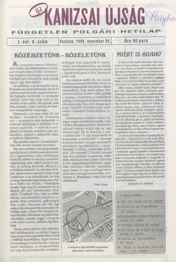 Új Kanizsai Újság, 1. évf. 1994. november 24. 9. sz.