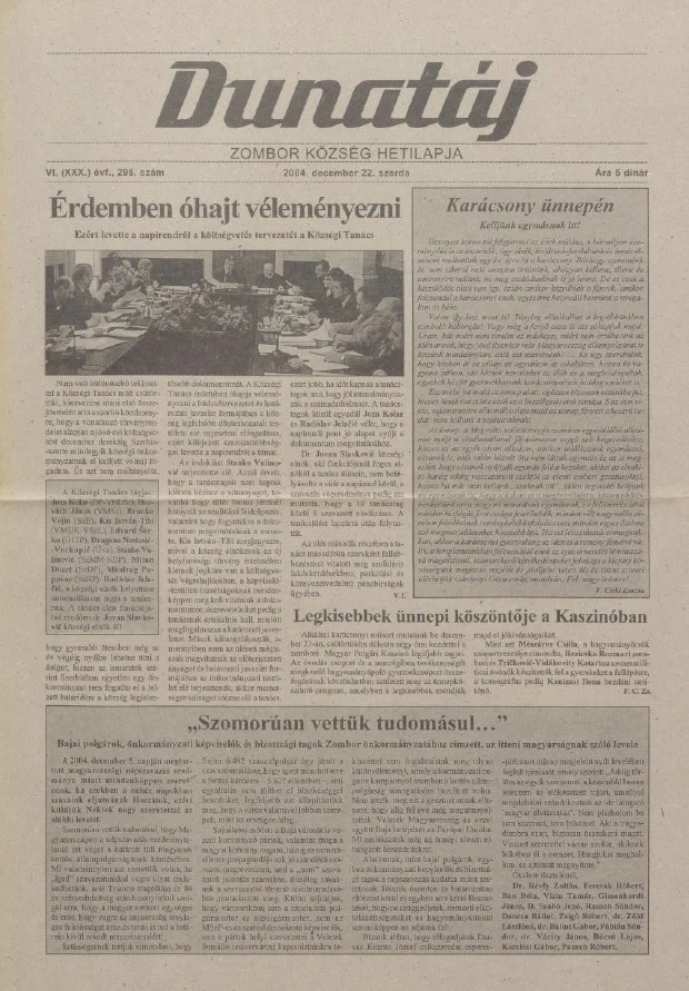 Dunatáj, 6. évf. 2004. december 22. 298. sz.