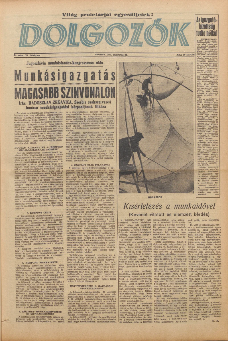 Dolgozók, 11. évf. 1957. augusztus 24. 34. sz.