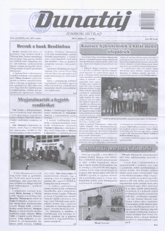 Dunatáj, 17. évf. 2015. június 17. 835. sz.