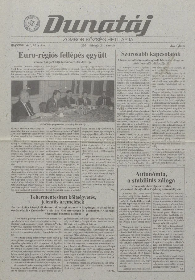 Dunatáj, 3. évf. 2001. február 21. 98. sz.