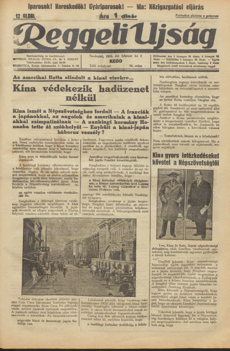 Reggeli Újság, 13. évf. 1932. február 2. 26. sz.