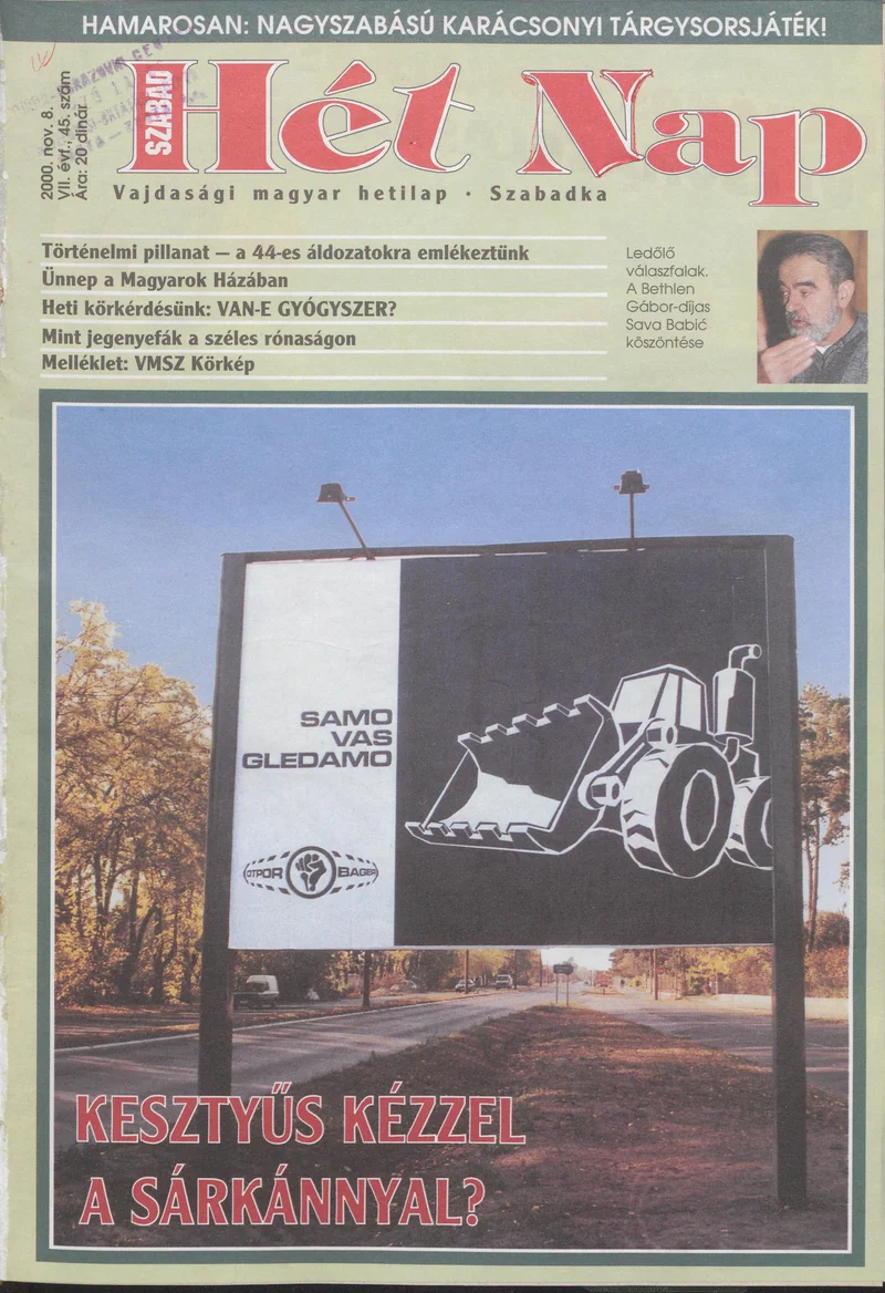 Szabad Hét Nap, 7. évf. 2000. november 8. 45. sz.