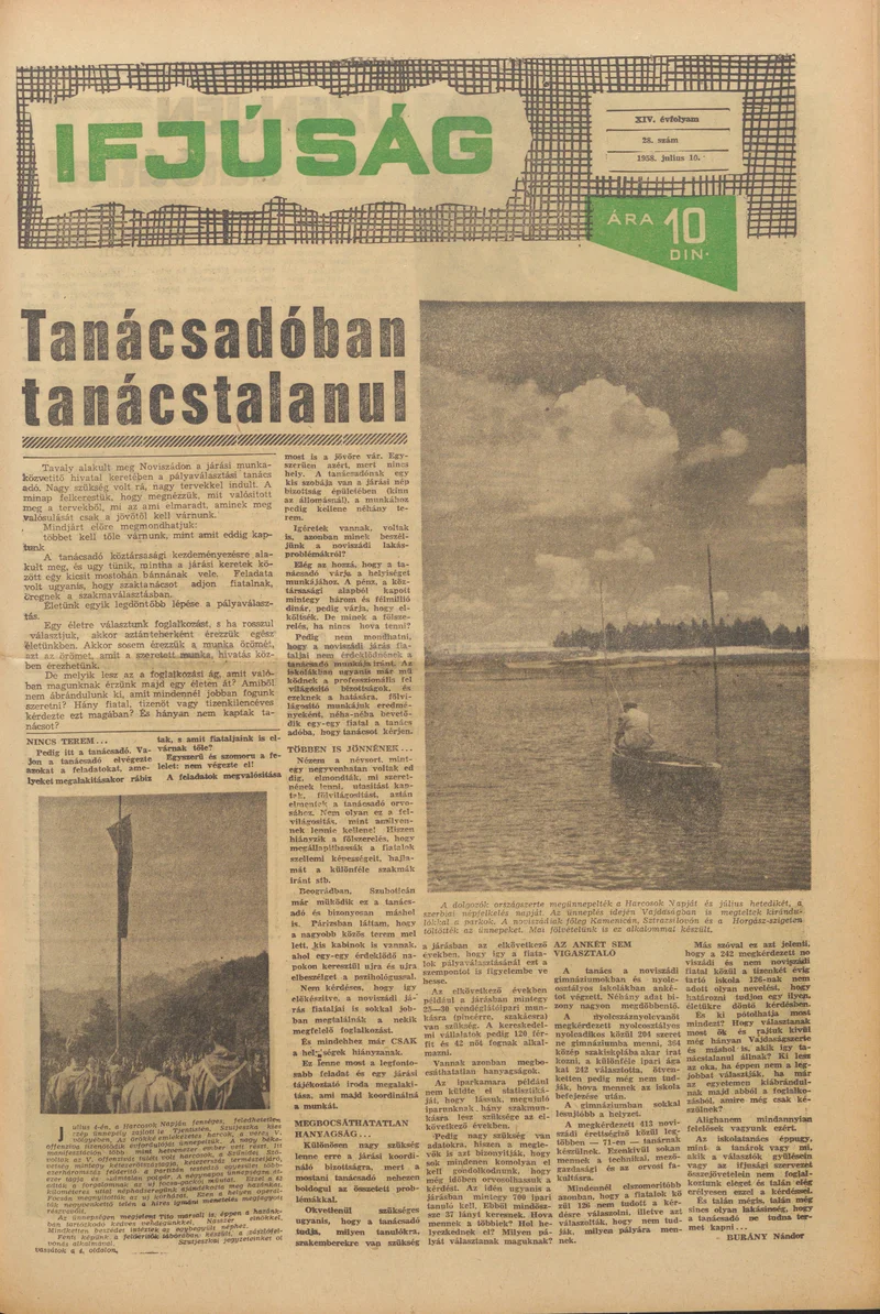 Ifjúság, 14. évf. 1958. július 10. 28. sz.