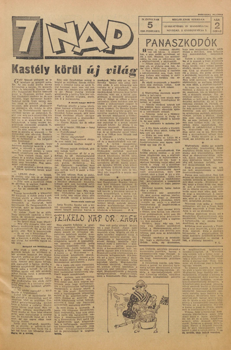 7 Nap, 4. évf. 1949. február 2. 5. sz. 1–4. oldal