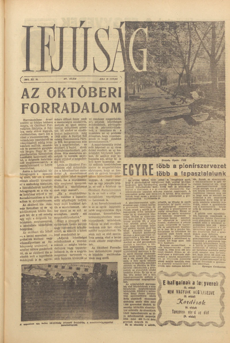 Ifjúság, 12. évf. 1956. november 10. 577. sz.