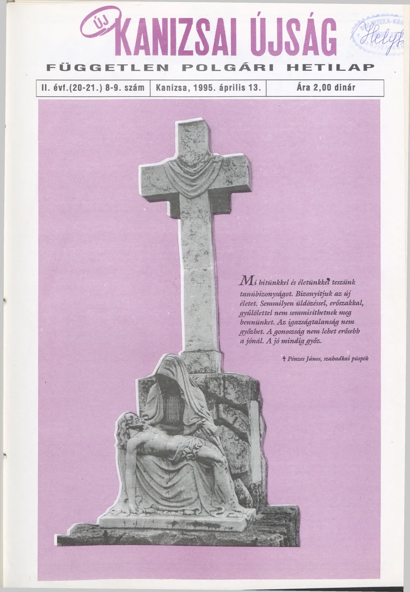 Új Kanizsai Újság, 2. évf. 1995. április 13. 8–9. sz.