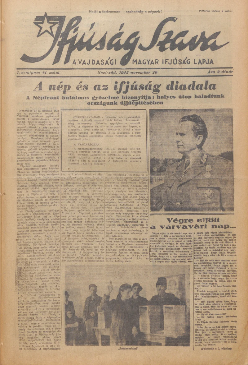 Ifjúság Szava, 1. évf. 1945. november 20. 14. sz.