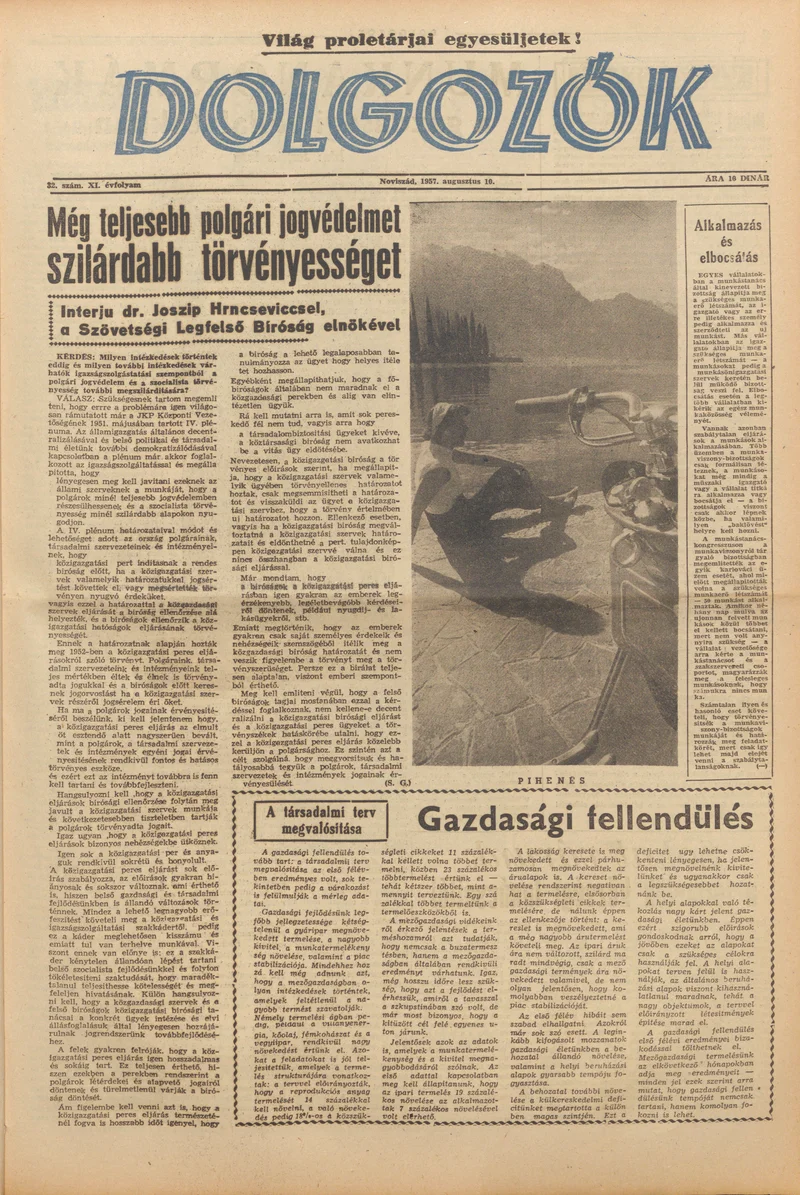 Dolgozók, 11. évf. 1957. augusztus 10. 32. sz.