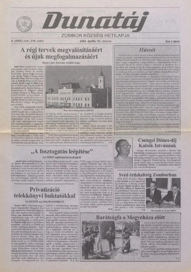 Dunatáj, 5. évf. 2003. április 16. 210. sz.