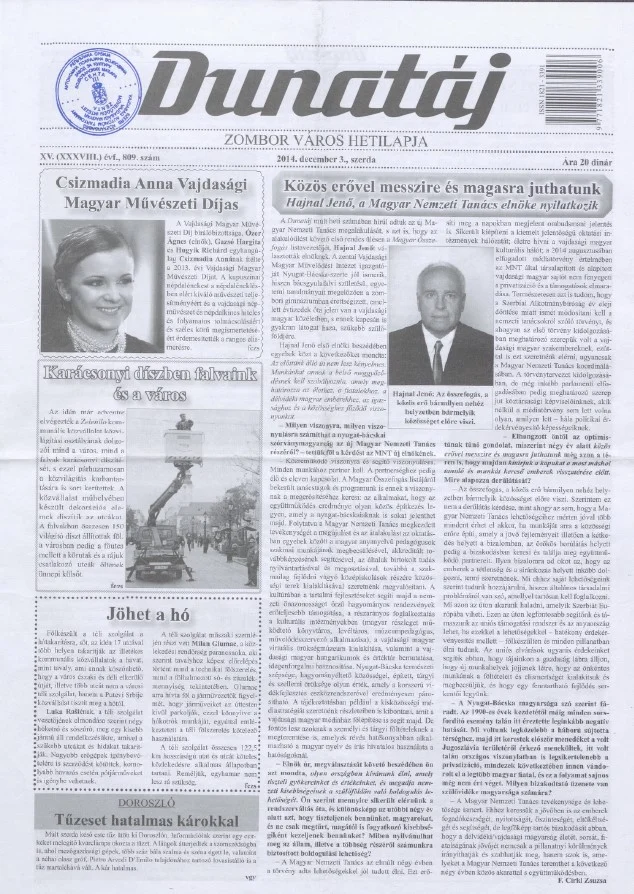 Dunatáj, 16. évf. 2014. december 3. 809. sz.