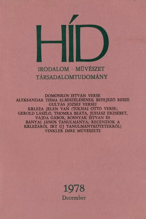 Híd, 42. évf. 1978. december. 12. sz. 1411–1550. oldal