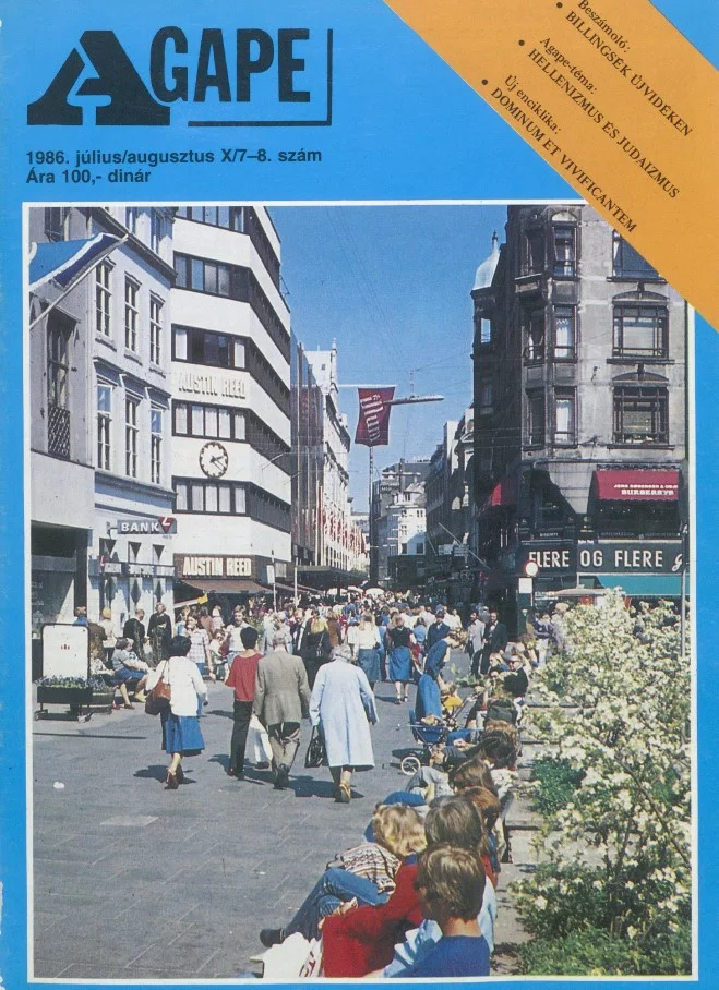Agape, 10. évf. 1986. július – augusztus. 7–8. sz.