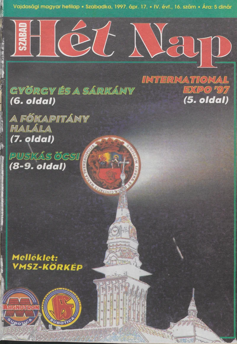 Szabad Hét Nap, 4. évf. 1997. április 17. 16. sz.