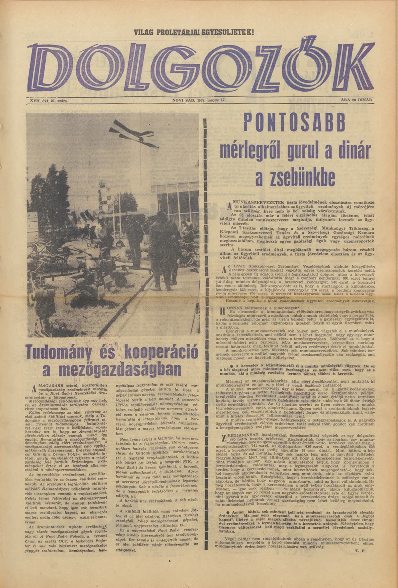Dolgozók, 17. évf. 1963. május 17. 21. sz.