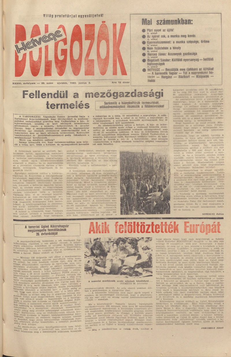 Dolgozók, 37. évf. 1983. július 2. 22. sz.
