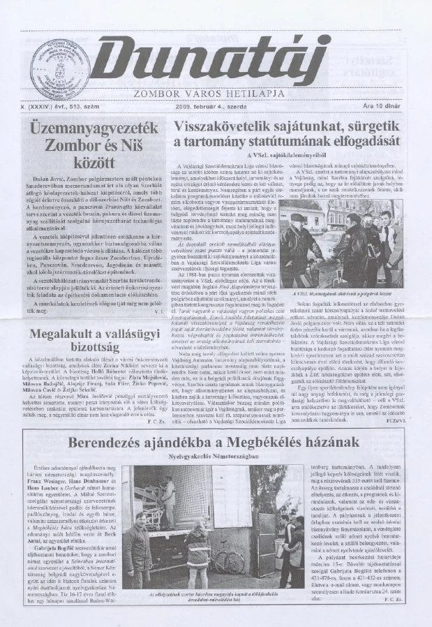 Dunatáj, 11. évf. 2009. február 4. 513. sz.