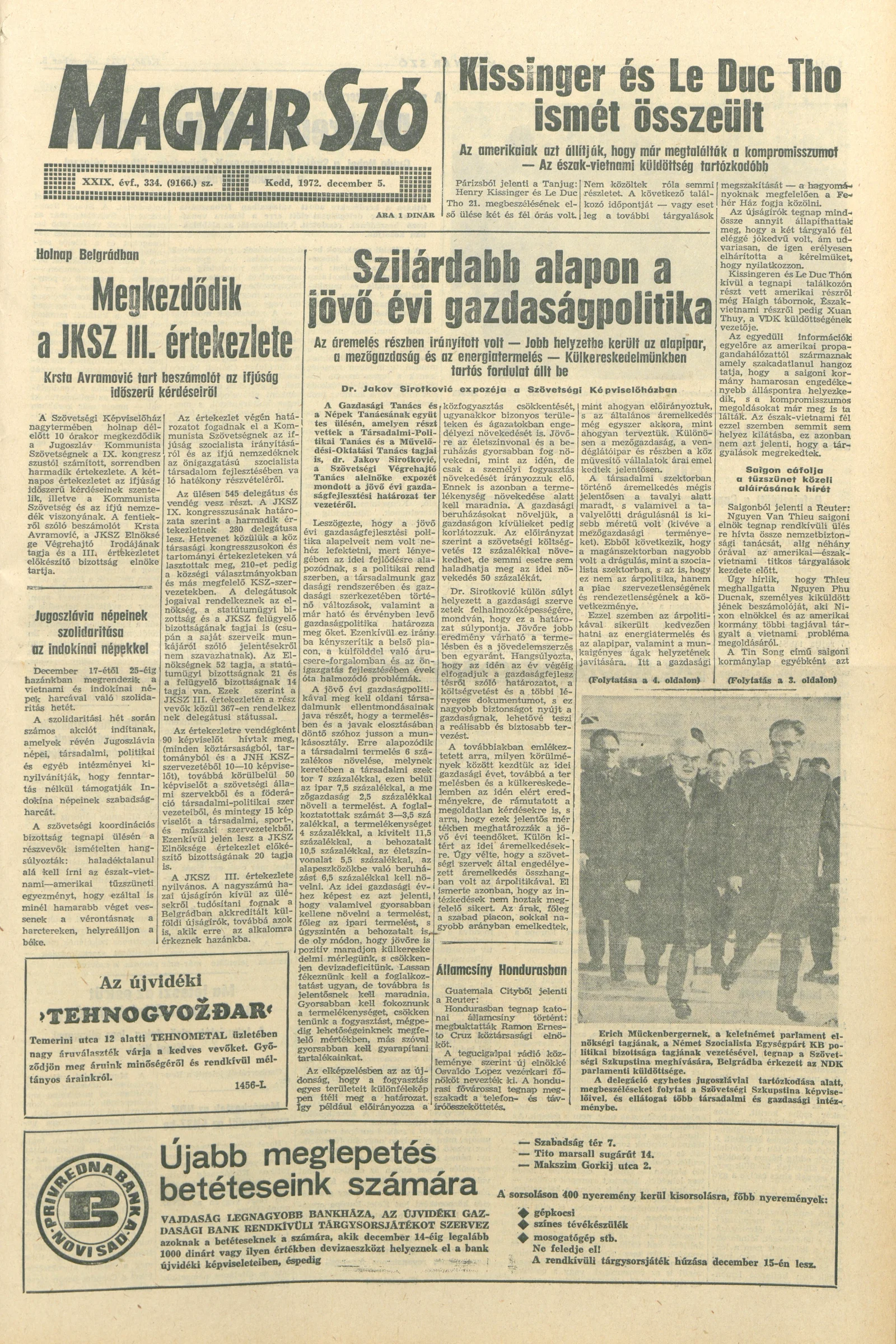 Magyar Szó, 29. évf. 1972. december 5. 334. sz. 1–20. oldal